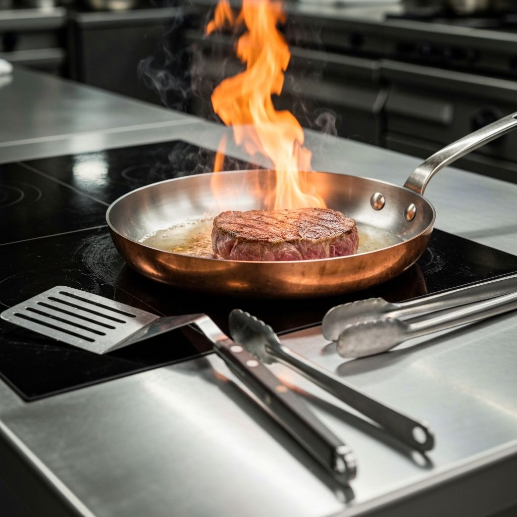 High-heat cooking with stainless steel-lined copper cookware